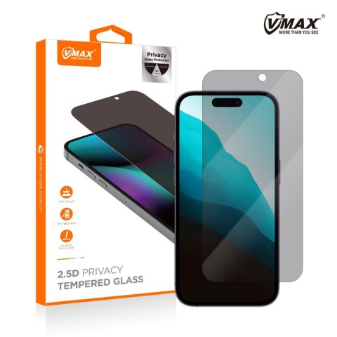 Vmax szkło hartowane 0.33mm 2,5D high clear privacy glass do iPhone 16 Plus 6,7"