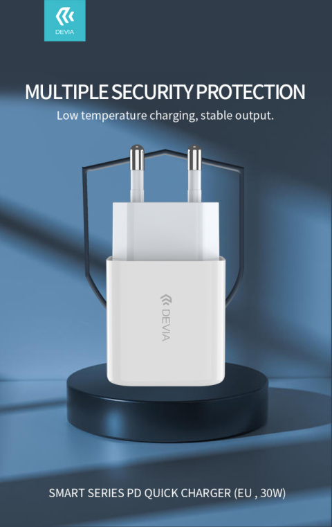 Devia ładowarka sieciowa Smart PD 30W 1x USB-C biała