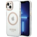 Guess GUHMP15MHTRMD iPhone 15 Plus / 14 Plus 6.7" złoty/gold hard case Metal Outline Magsafe