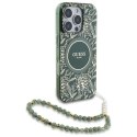 Guess GUHMP16XHCPOFPA iPhone 16 Pro Max 6.9" zielony/green hardcase IML Flowers Allover Electro With Pearl Strap MagSafe