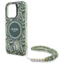 Guess GUHMP16XHCPOFPA iPhone 16 Pro Max 6.9" zielony/green hardcase IML Flowers Allover Electro With Pearl Strap MagSafe