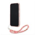 Guess GUHMP16LHCPOFPP iPhone 16 Pro 6.3" różowy/pink hardcase IML Flowers Allover Electro With Pearl Strap MagSafe