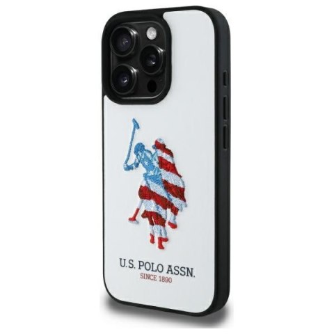 US Polo USHCP15XPUSH iPhone 15 Pro Max 6,7" biały/white Leather Big DH American Flag