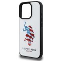 US Polo USHCP15XPUSH iPhone 15 Pro Max 6,7" biały/white Leather Big DH American Flag