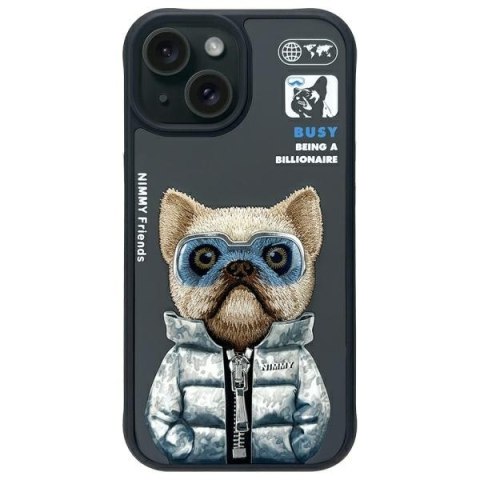 Nimmy etui iPhone 15 6.1" czarny/black Cool&Cute 2.0 Dog