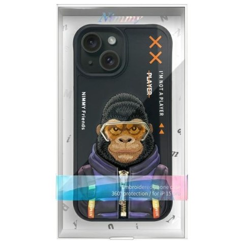 Nimmy etui iPhone 15 6.1" czarny/black Cool&Cute 2.0 Monkey