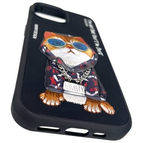 Nimmy etui iPhone 15 6.1" czarny/black Glasses Cool Cat