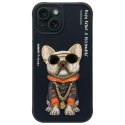 Nimmy etui iPhone 15 6.1" czarny/black Glasses Cool Dog