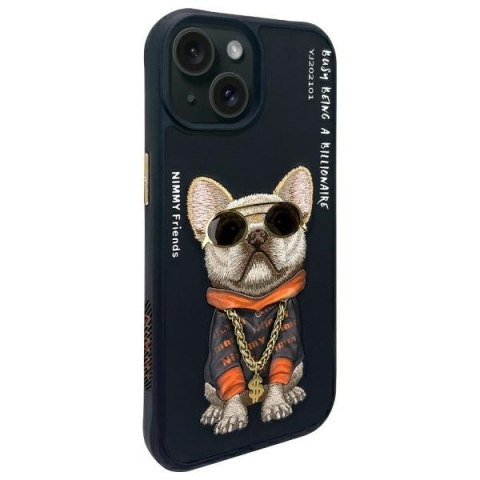 Nimmy etui iPhone 15 6.1" czarny/black Glasses Cool Dog