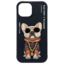 Nimmy etui iPhone 15 6.1" czarny/black Glasses Cool Dog