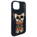 Nimmy etui iPhone 15 6.1" czarny/black Glasses Cool Dog