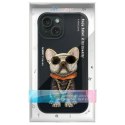 Nimmy etui iPhone 15 6.1" czarny/black Glasses Cool Dog