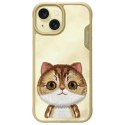 Nimmy etui iPhone 15 6.1" khaki Big Eyed Pet 2.0 Cat