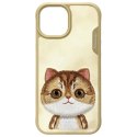 Nimmy etui iPhone 15 6.1" khaki Big Eyed Pet 2.0 Cat