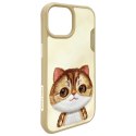 Nimmy etui iPhone 15 6.1" khaki Big Eyed Pet 2.0 Cat