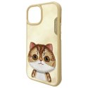 Nimmy etui iPhone 15 6.1" khaki Big Eyed Pet 2.0 Cat