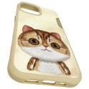 Nimmy etui iPhone 15 6.1" khaki Big Eyed Pet 2.0 Cat