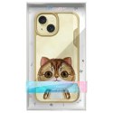 Nimmy etui iPhone 15 6.1" khaki Big Eyed Pet 2.0 Cat