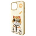 Nimmy etui iPhone 15 6.1" khaki Cool&Cute 2.0 Cat