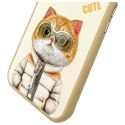 Nimmy etui iPhone 15 6.1" khaki Cool&Cute 2.0 Cat