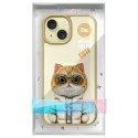 Nimmy etui iPhone 15 6.1" khaki Cool&Cute 2.0 Cat