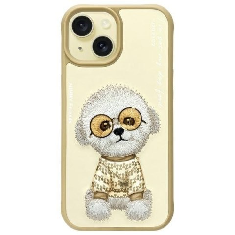 Nimmy etui iPhone 15 6.1" khaki Glasses Cool Dog