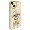 Nimmy etui iPhone 15 6.1" khaki Glasses Cool Dog