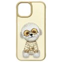 Nimmy etui iPhone 15 6.1" khaki Glasses Cool Dog