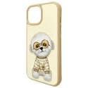 Nimmy etui iPhone 15 6.1" khaki Glasses Cool Dog