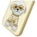 Nimmy etui iPhone 15 6.1" khaki Glasses Cool Dog