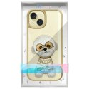 Nimmy etui iPhone 15 6.1" khaki Glasses Cool Dog