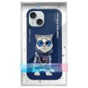 Nimmy etui iPhone 15 6.1" niebieski/blue Glasses Cool Cat