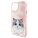 Nimmy etui iPhone 15 6.1" różowy/pink Big Eyed Pet 2.0 Cat