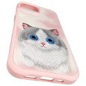 Nimmy etui iPhone 15 6.1" różowy/pink Big Eyed Pet 2.0 Cat