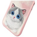 Nimmy etui iPhone 15 6.1" różowy/pink Big Eyed Pet 2.0 Cat