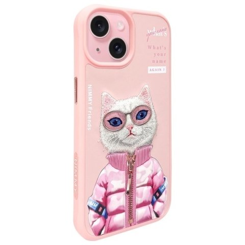 Nimmy etui iPhone 15 6.1" różowy/pink Cool&Cute 2.0 Cat