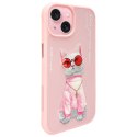 Nimmy etui iPhone 15 6.1" różowy/pink Glasses Cool Cat