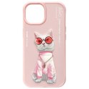 Nimmy etui iPhone 15 6.1" różowy/pink Glasses Cool Cat