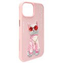 Nimmy etui iPhone 15 6.1" różowy/pink Glasses Cool Cat