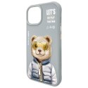 Nimmy etui iPhone 15 6.1" szary/gray Cool&Cute 2.0 Bear