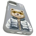 Nimmy etui iPhone 15 6.1" szary/gray Cool&Cute 2.0 Bear