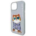 Nimmy etui iPhone 15 6.1" szary/gray Glasses Cool Cat