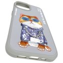 Nimmy etui iPhone 15 6.1" szary/gray Glasses Cool Cat