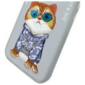 Nimmy etui iPhone 15 6.1" szary/gray Glasses Cool Cat