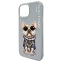 Nimmy etui iPhone 15 6.1" szary/gray Glasses Cool Dog