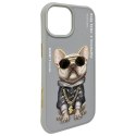 Nimmy etui iPhone 15 6.1" szary/gray Glasses Cool Dog