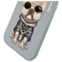 Nimmy etui iPhone 15 6.1" szary/gray Glasses Cool Dog