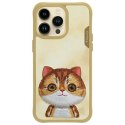 Nimmy etui iPhone 15 Pro 6.1" khaki Big Eyed Pet 2.0 Cat