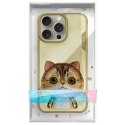 Nimmy etui iPhone 15 Pro 6.1" khaki Big Eyed Pet 2.0 Cat