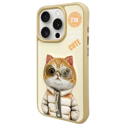 Nimmy etui iPhone 15 Pro 6.1" khaki Cool&Cute 2.0 Cat